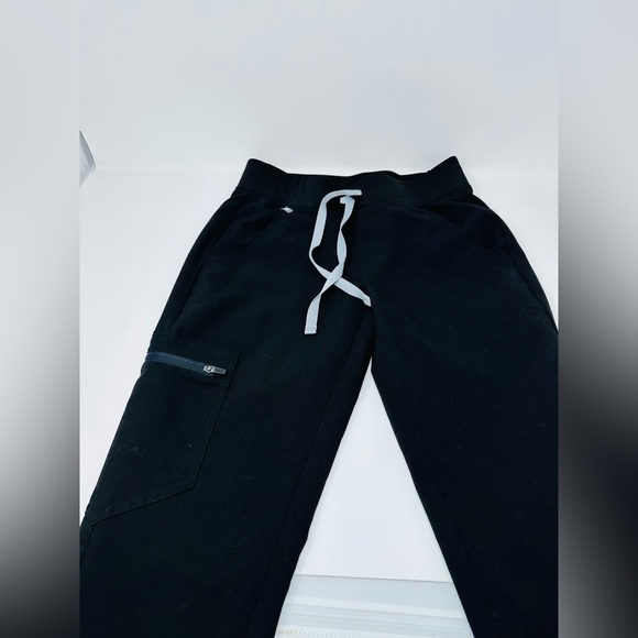 Figs Zamora Jogger Scrub Pants Black Pull On Drawstring  XXS - Picture 3 of 12